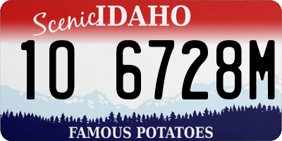 ID license plate 1O6728M