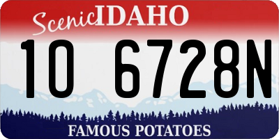 ID license plate 1O6728N