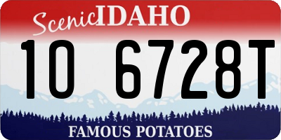 ID license plate 1O6728T