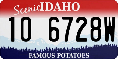 ID license plate 1O6728W