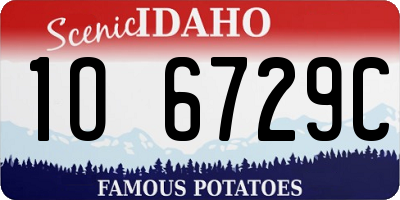 ID license plate 1O6729C