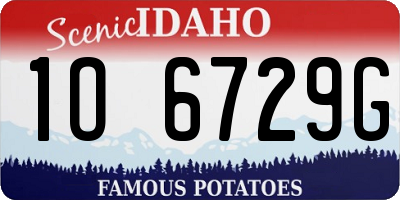 ID license plate 1O6729G