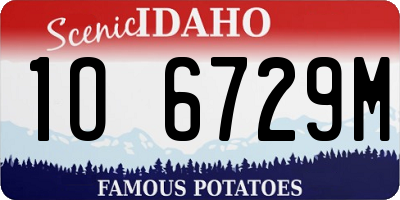 ID license plate 1O6729M
