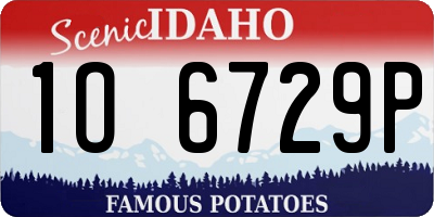 ID license plate 1O6729P