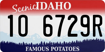 ID license plate 1O6729R