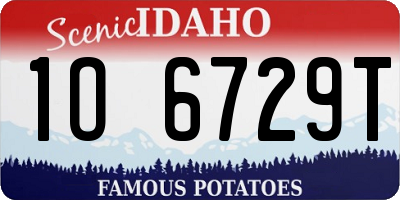 ID license plate 1O6729T