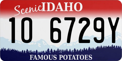 ID license plate 1O6729Y