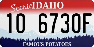 ID license plate 1O6730F
