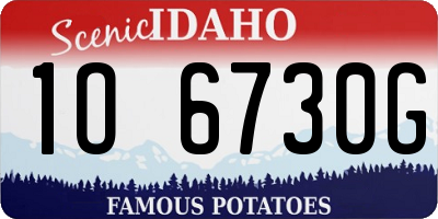 ID license plate 1O6730G