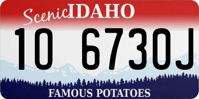 ID license plate 1O6730J