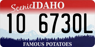 ID license plate 1O6730L