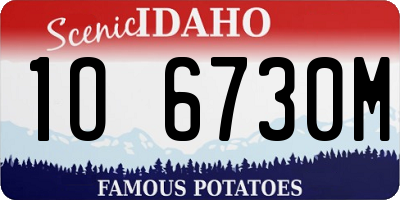 ID license plate 1O6730M