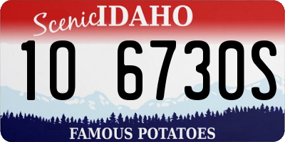 ID license plate 1O6730S