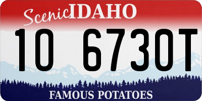 ID license plate 1O6730T