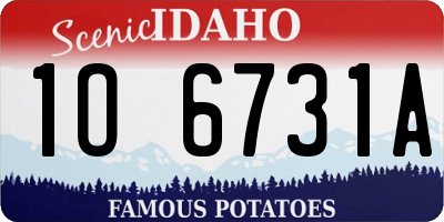 ID license plate 1O6731A