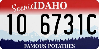 ID license plate 1O6731C
