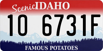 ID license plate 1O6731F
