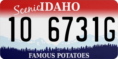 ID license plate 1O6731G