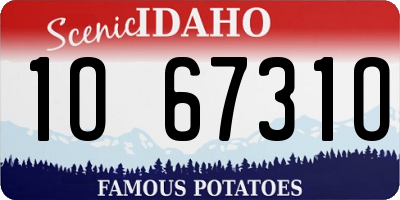 ID license plate 1O6731O
