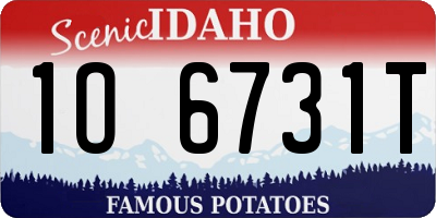 ID license plate 1O6731T