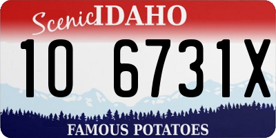 ID license plate 1O6731X