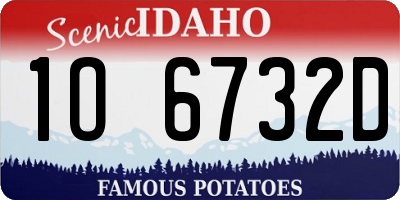 ID license plate 1O6732D