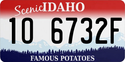 ID license plate 1O6732F