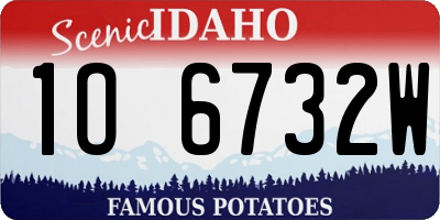 ID license plate 1O6732W