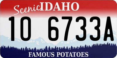 ID license plate 1O6733A