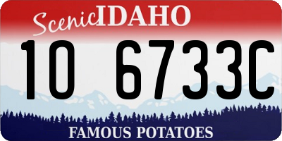 ID license plate 1O6733C