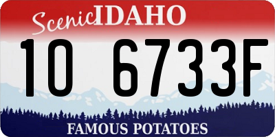ID license plate 1O6733F