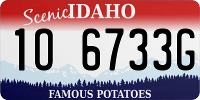 ID license plate 1O6733G