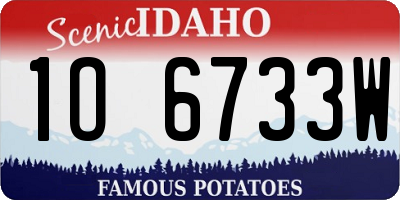 ID license plate 1O6733W