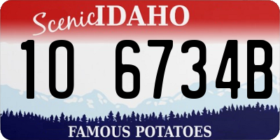 ID license plate 1O6734B