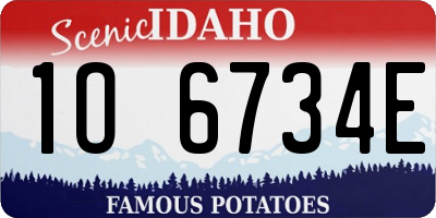 ID license plate 1O6734E