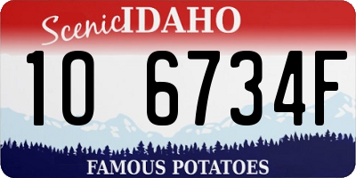 ID license plate 1O6734F