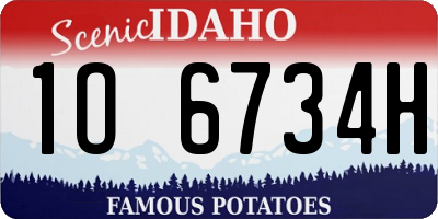 ID license plate 1O6734H
