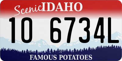ID license plate 1O6734L