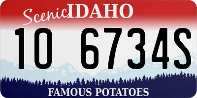 ID license plate 1O6734S