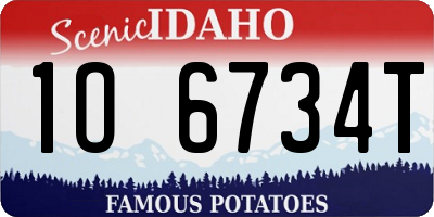 ID license plate 1O6734T