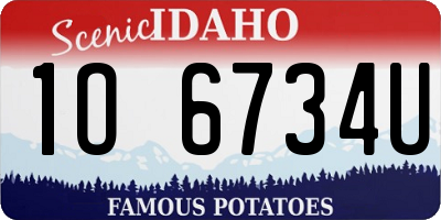 ID license plate 1O6734U