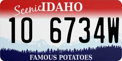 ID license plate 1O6734W