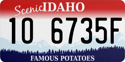 ID license plate 1O6735F
