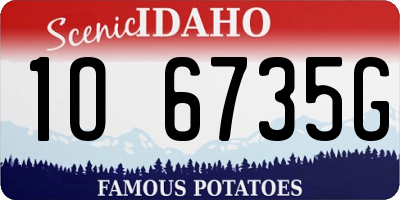 ID license plate 1O6735G