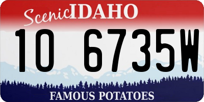 ID license plate 1O6735W
