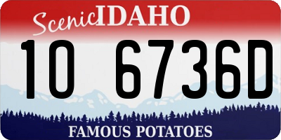 ID license plate 1O6736D