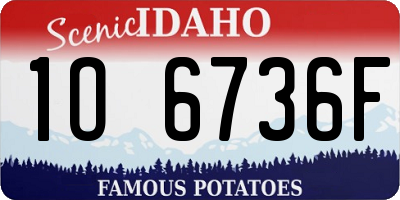ID license plate 1O6736F
