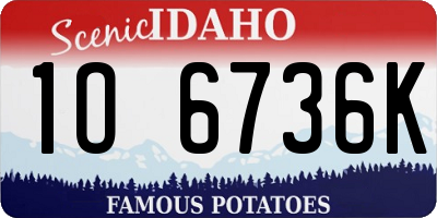 ID license plate 1O6736K