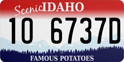 ID license plate 1O6737D