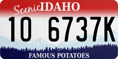 ID license plate 1O6737K